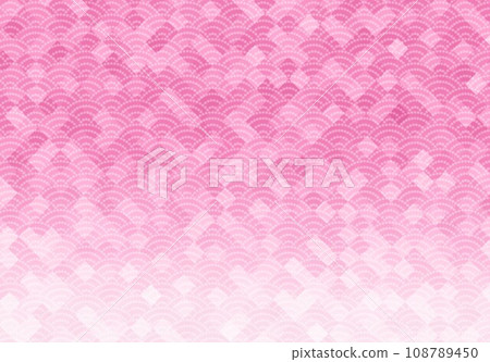 Japanese paper diagonal lattice wave pattern pink 108789450