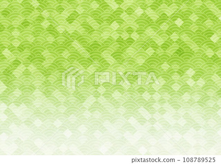 日本紙對角線格紋波浪圖案黃綠色 108789525