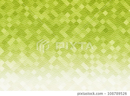 日本紙對角線格紋波浪圖案黃綠色 108789526
