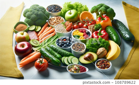 Colorful and healthy dining table - AI image generation Colorful and healthy dining table - AI image generation 108789622