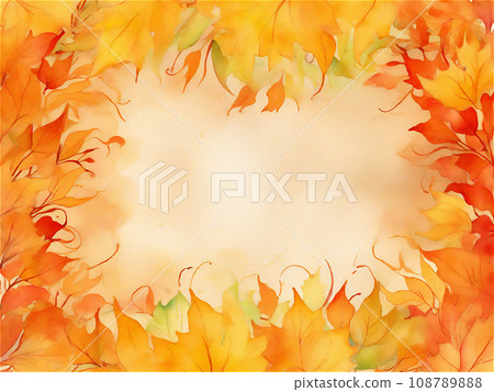 Autumn leaf background material AI image 108789888