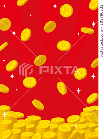 Background vector image of many point coins: Vertical 108790232