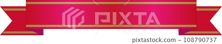 標題絲帶金色邊框x紅色 108790737