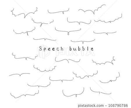 一組手寫的語音氣泡單色 108790786