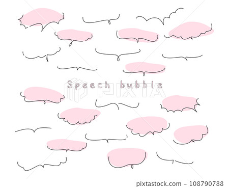 一組手寫的語音氣泡粉紅色 108790788