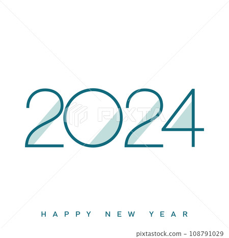 2024 classic Happy New Year design with unique and modern numbers. Vector 108791029