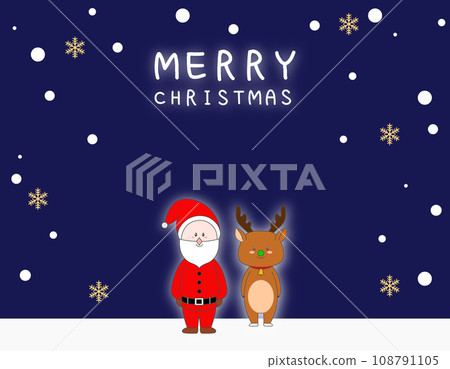 Santa Claus and reindeer Christmas card 3 Santa Claus and reindeer Christmas card 3 108791105