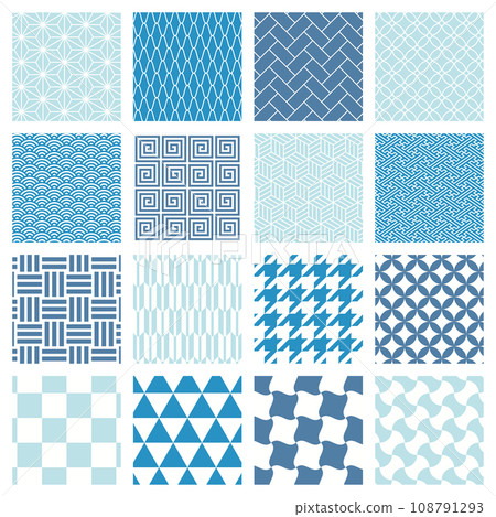 Summer Japanese pattern swatches (16 types) Summer Japanese pattern swatches (16 types) 108791293