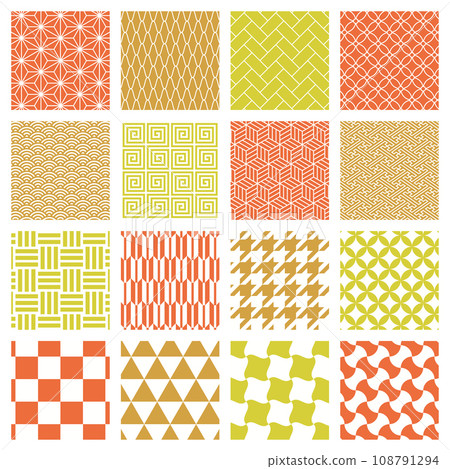 Autumn Japanese pattern swatches (16 types) 108791294
