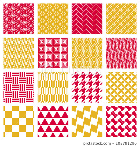 New Year's Japanese pattern swatches (16 types) New Year's Japanese pattern swatches (16 types) 108791296