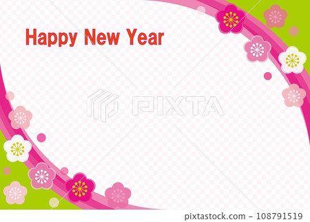 新年快樂梅花格子圖案 新年快樂梅花格子圖案 108791519