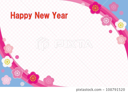 新年快樂梅花格子圖案 新年快樂梅花格子圖案 108791520
