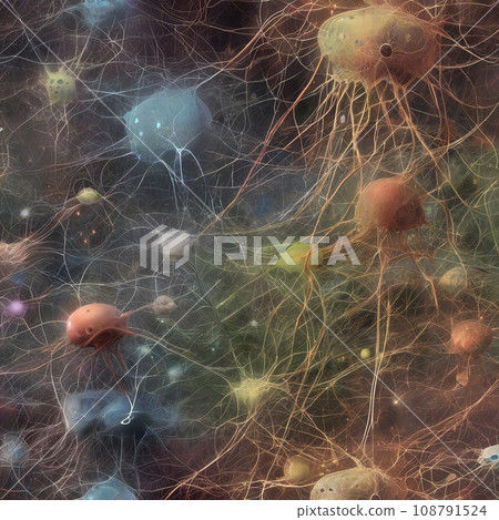 A digital illustration of a neural network inside a brain. 108791524
