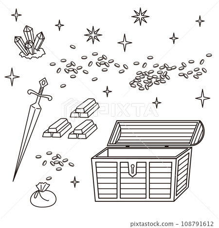 Treasure chest illustration set 108791612