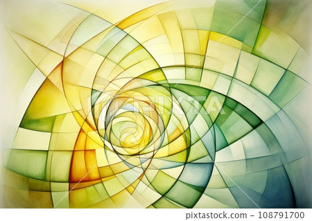 Golden ratio spiral: harmony of abstract colors and shapes - AI image Golden ratio spiral: harmony of abstract colors and shapes - AI image 108791700