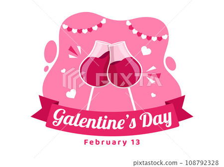 Happy Galentine's Day Vector Illustration on February 13th with Celebrating Women Friendship for Their Freedom in Flat Cartoon Background Design Happy Galentine's Day Vector Illustration on February 13th with Celebrating Women Friendship for Their Freedom in Flat Cartoon Background Design 108792328