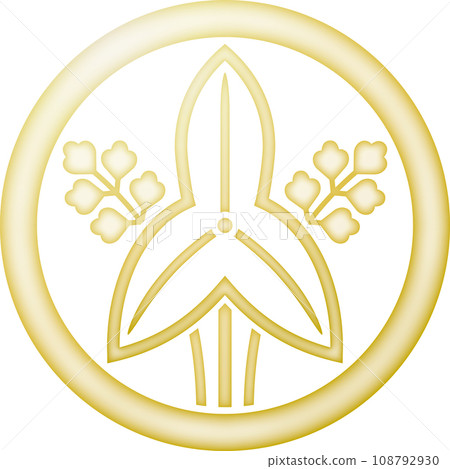 Family crest: Circle with shade standing stream [gold] 108792930