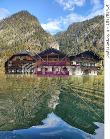 Konigsee, Germany - lake surrounded with mountains, Berchtesgaden National Park, Bavaria, Germany 108793414