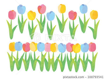 水彩風格鬱金香插畫 108793541