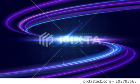 Modern abstract high-speed movement. Dynamic motion light trails effect. Futuristic technology mot. Dynamic motion light trails effect. Futuristic technology movement pattern for banner. Vector EPS10. 108793565