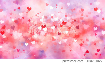 Watercolor style heart pattern graphic material Watercolor style heart pattern graphic material 108794022