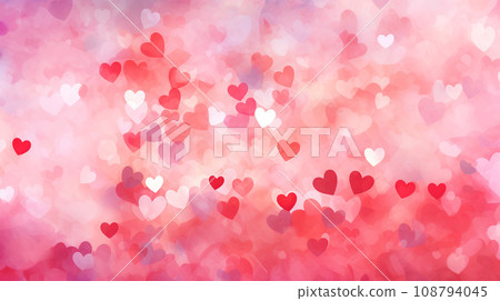 Watercolor style heart pattern graphic material Watercolor style heart pattern graphic material 108794045