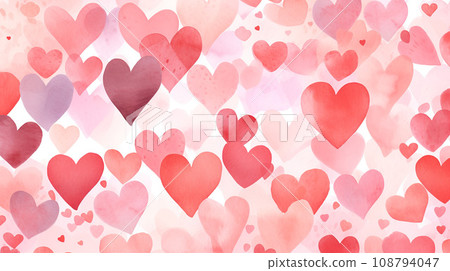 Watercolor style heart pattern graphic material Watercolor style heart pattern graphic material 108794047