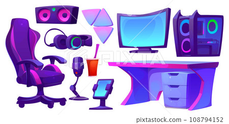 Game streamer room design elements 108794152