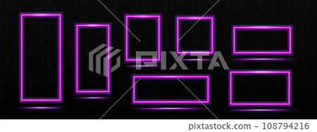 Neon frame with light glowing effect. 108794216