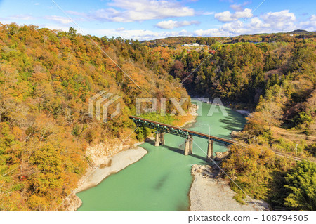 Tenryu Gorge, a scenic spot where you can see the autumn leaves Tenryu Gorge, a scenic spot where you can see the autumn leaves 108794505