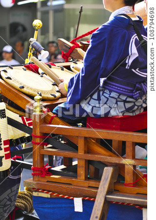 Takasaki City Takasaki Festival People riding on floats and beating drums Takasaki City Takasaki Festival People riding on floats and beating drums 108794698
