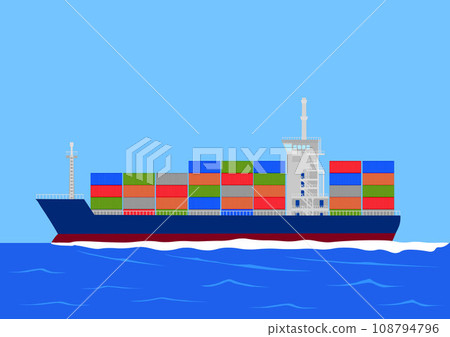 Container ship sailing on the sea Container ship sailing on the sea 108794796