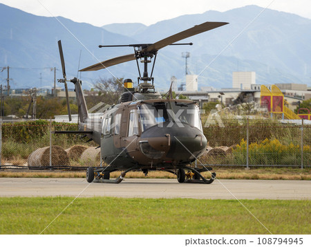 General-purpose helicopter UH-1J parked at Japan Ground Self-Defense Force Yao Garrison General-purpose helicopter UH-1J parked at Japan Ground Self-Defense Force Yao Garrison 108794945