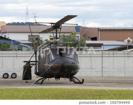 General-purpose helicopter UH-1J parked at Japan Ground Self-Defense Force Yao Garrison General-purpose helicopter UH-1J parked at Japan Ground Self-Defense Force Yao Garrison 108794949