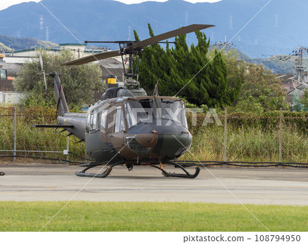 General-purpose helicopter UH-1J parked at Japan Ground Self-Defense Force Yao Garrison General-purpose helicopter UH-1J parked at Japan Ground Self-Defense Force Yao Garrison 108794950