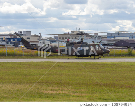 General-purpose helicopter UH-1J parked at Japan Ground Self-Defense Force Yao Garrison General-purpose helicopter UH-1J parked at Japan Ground Self-Defense Force Yao Garrison 108794954