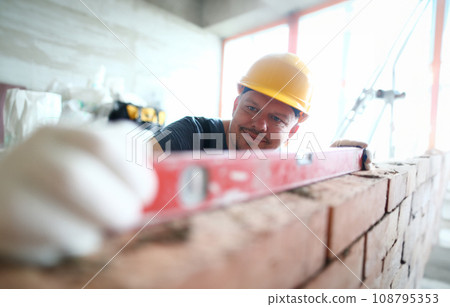Pedantic male in hardhat Pedantic male in hardhat 108795353