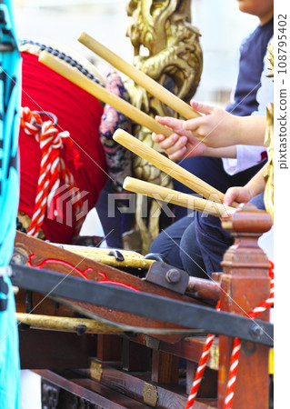 Takasaki City Takasaki Festival People riding on floats and beating drums Takasaki City Takasaki Festival People riding on floats and beating drums 108795402