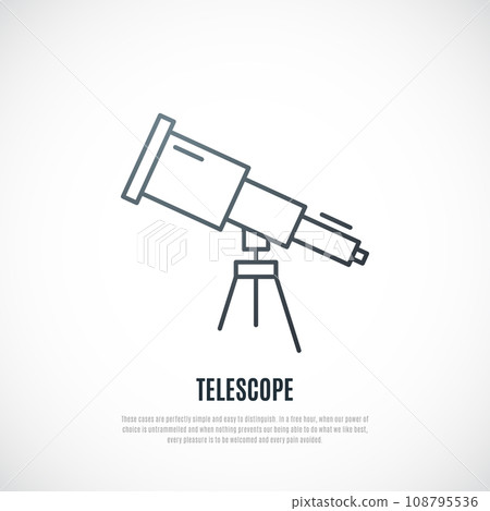 Simple telescope icon isolated on white background. Simple telescope icon isolated on white background. 108795536