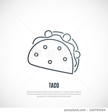 Taco icon isolated on white background. Taco icon isolated on white background. 108795684
