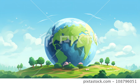 Hand drawn cartoon earth illustration material Hand drawn cartoon earth illustration material 108796051