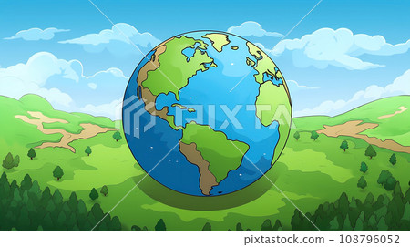 Hand drawn cartoon earth illustration material Hand drawn cartoon earth illustration material 108796052