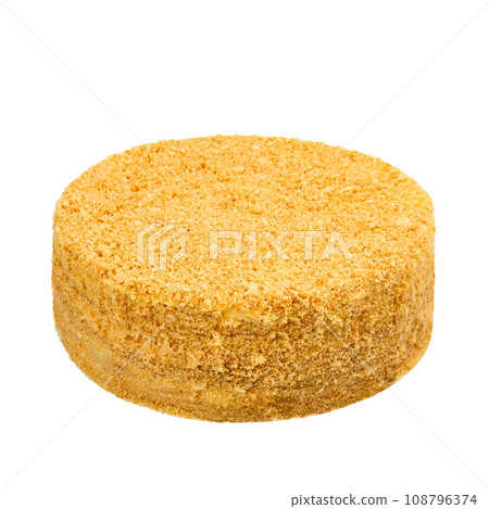 Cake Napoleon Cranberry with puff layers, custard, cranberry confit isolated on white Cake Napoleon Cranberry with puff layers, custard, cranberry confit isolated on white 108796374