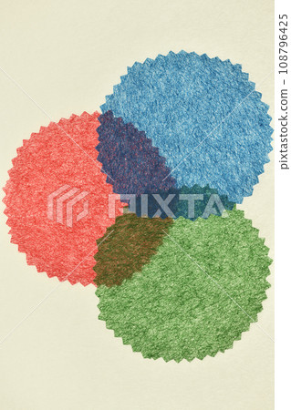 使用日本紙製作的 RGB(三基色)圖像的背景資料 使用日本紙製作的 RGB(三基色)圖像的背景資料 108796425
