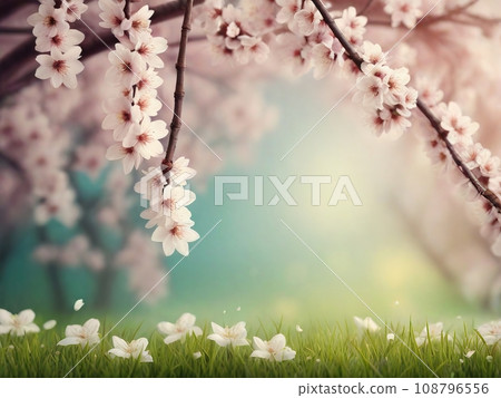 Background with pink little spring flowers 108796556