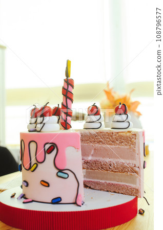 beautiful cake made in a cartoon style 108796577