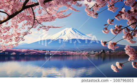 富士山和櫻花的美景 富士山和櫻花的美景 108796803