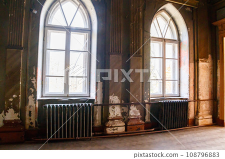 Interior of old abandoned Sharovka palace, also known as Sugar Palace in Kharkov region, Ukraine 108796883