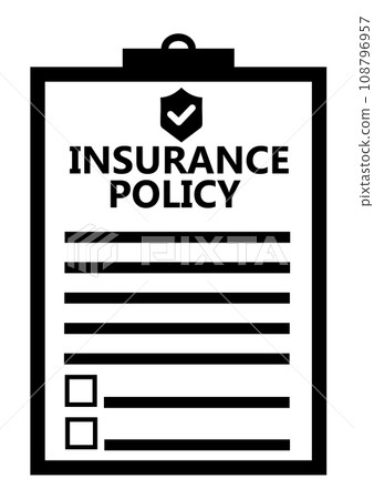 insurance policy contract icon. Insurance policy sign. Company agreement contract document symbol. Check list with signature on board logo. flat style. 108796957