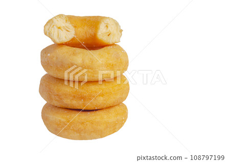 Donuts cake bakery sprinkled with sugar isolated 108797199